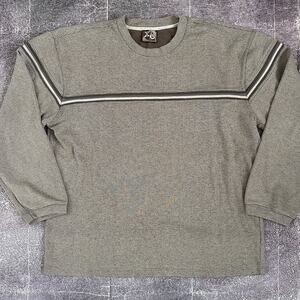 Men's Vintage Y2K Extreme Quality XG Beige Brown Striped Crewneck Sweatshirt XL